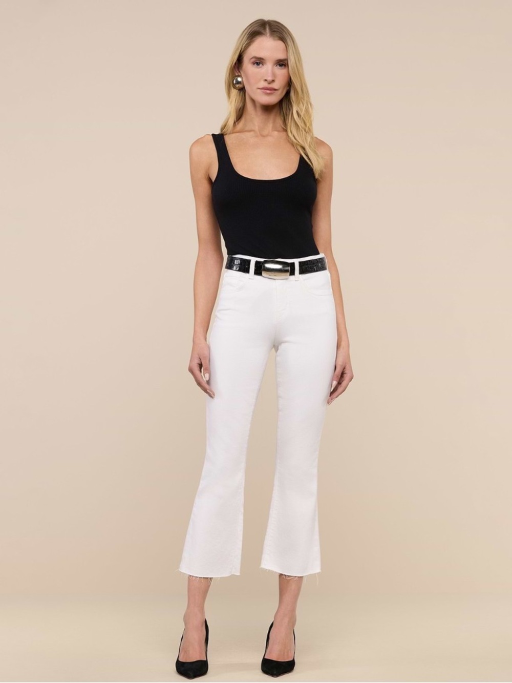 L'AGENCE Black Scoop Neck Bodysuit